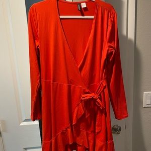 Red long sleeve dress